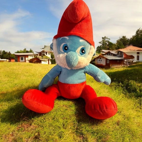Build-A-Bear BABW Papa Smurf Plush 17 in Soft Toy Stuffed Animal The Smurfs BAB - Picture 1 of 3